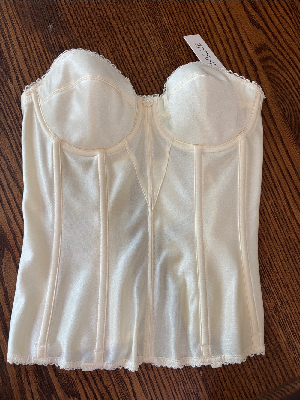 Dominique Cream Strapless Longline Bustier